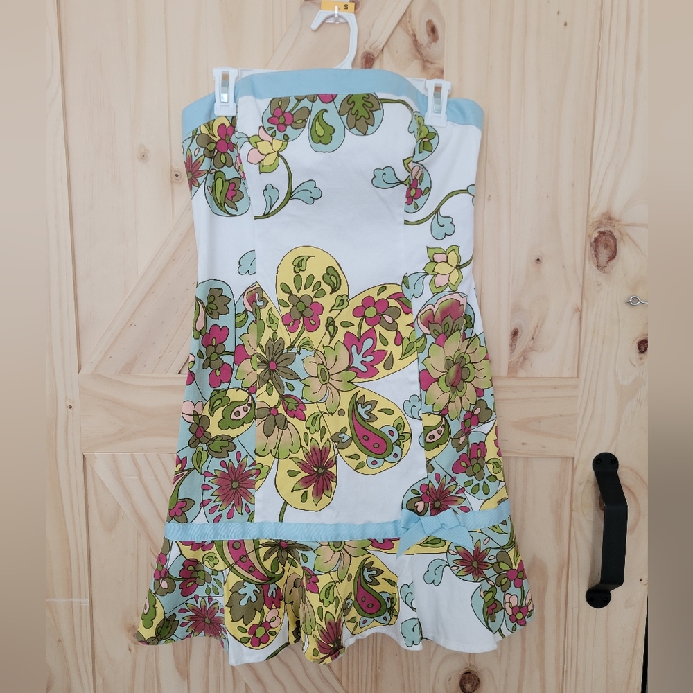 Robin Jordan vintage floral strapless dress